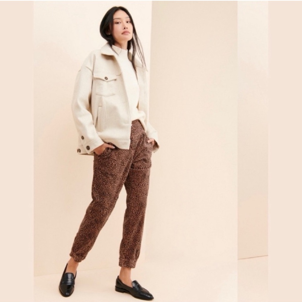 NWOT - Anthropologie Leopard Print Cords - High-Waist - Trouser to Jogger - XS